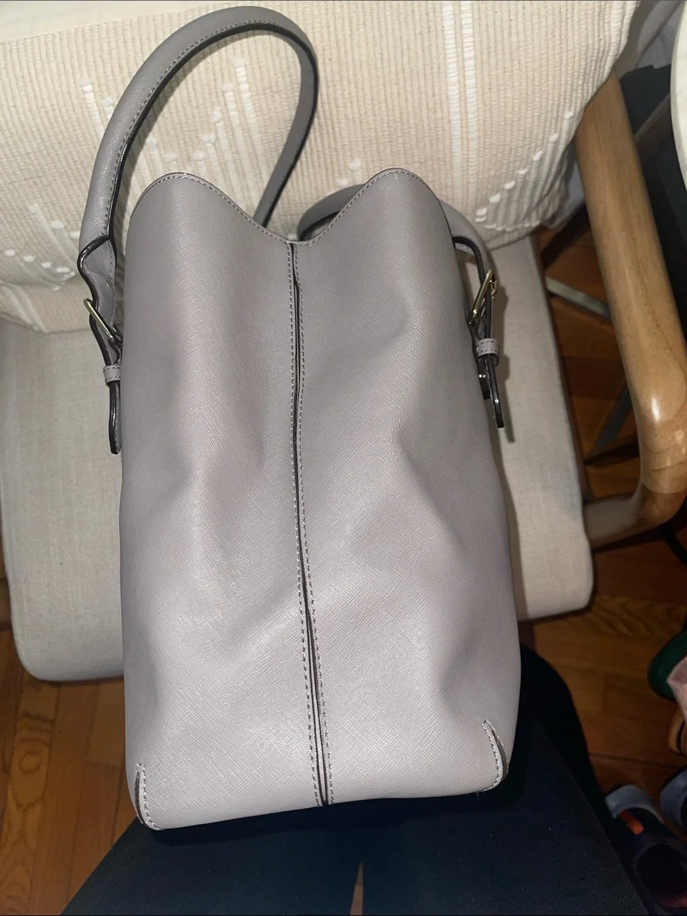 kate spade Gray Leather Satchel with Double Handles